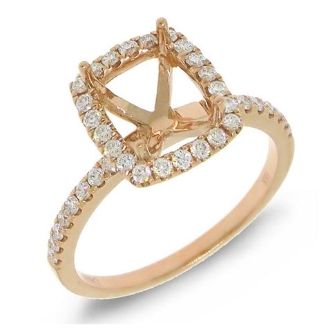 0.38 Ctw 18k Rose Gold Diamond Semi-mount Ring
