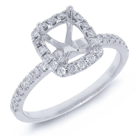 0.35 Ctw 18k White Gold Diamond Semi-mount Ring