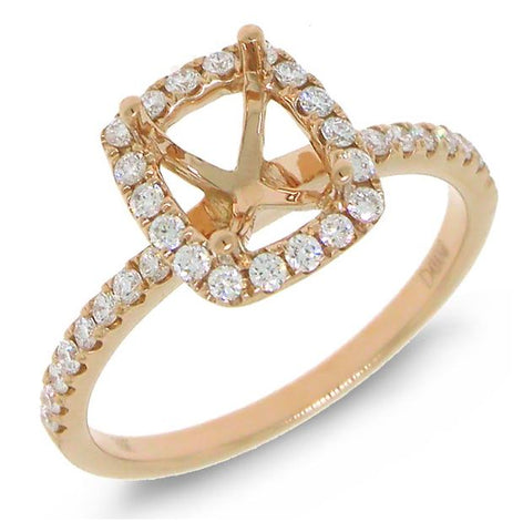 0.35 Ctw 18k Rose Gold Diamond Semi-mount Ring
