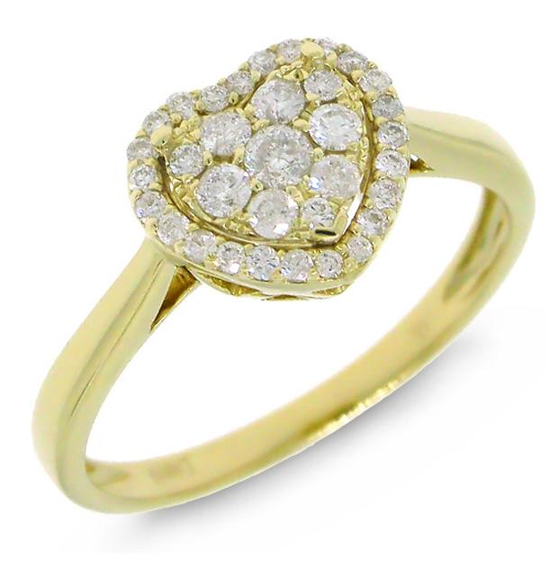 0.31 Ctw 14k Yellow Gold Diamond Heart Ring