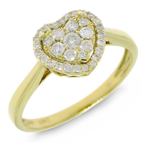 0.31 Ctw 14k Yellow Gold Diamond Heart Ring