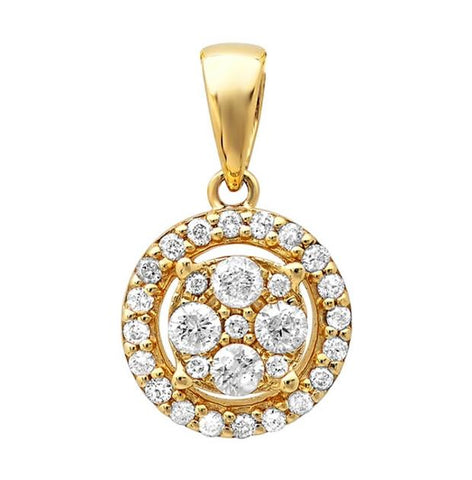 0.28 Ctw 14k Yellow Gold Diamond Pendant Necklace With 18 Inch Chain