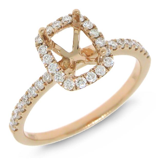 0.35 Ctw 18k Rose Gold Diamond Semi-mount Ring