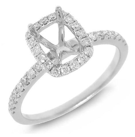 0.35 Ctw 18k White Gold Diamond Semi-mount Ring