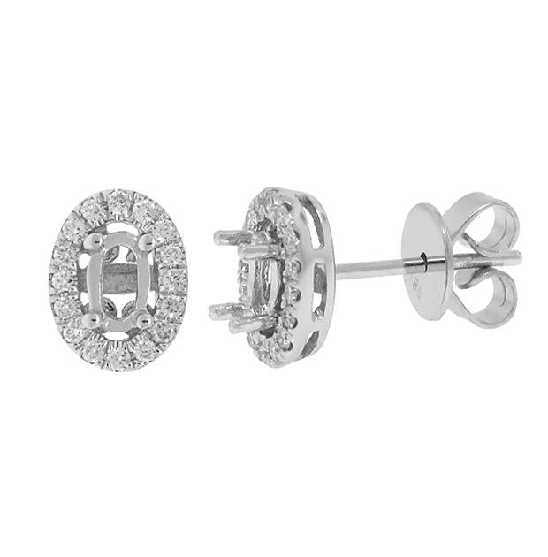 0.16 Ctw 14k White Gold Diamond Semi-mount Earring