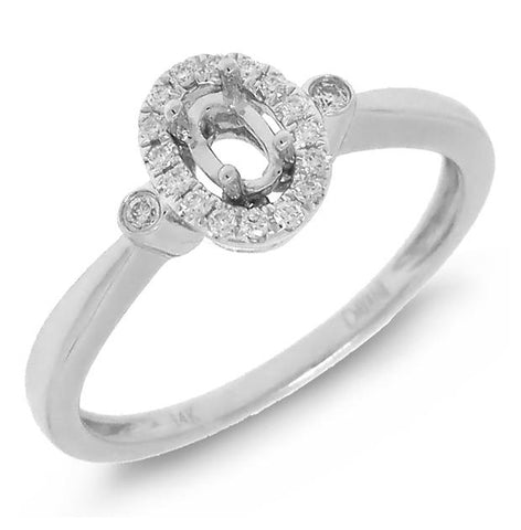 0.11 Ctw 14k White Gold Diamond Semi-mount Ring
