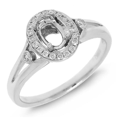 0.12 Ctw 14k White Gold Diamond Semi-mount Ring