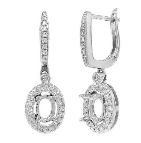 0.29 Ctw 14k White Gold Diamond Semi-mount Earring