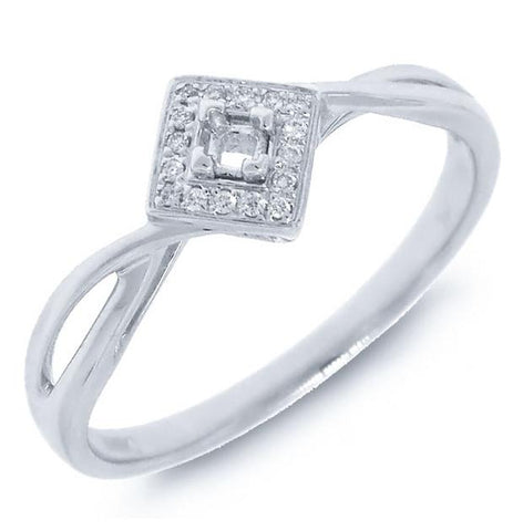 0.05 Ctw 14k White Gold Diamond Semi-mount Ring