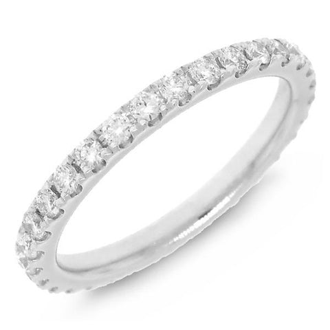 0.53 Ctw 14k White Gold Diamond Eternity Band Size 4.5