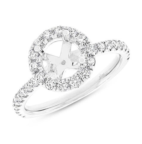 0.64 Ctw 14k White Gold Diamond Semi-mount Ring