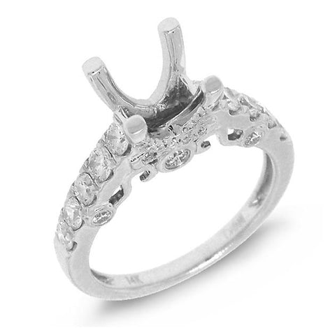 0.60 Ctw 14k White Gold Diamond Semi-mount Ring