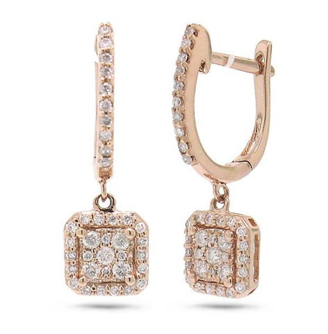 0.32 Ctw 14k Rose Gold Diamond Earring