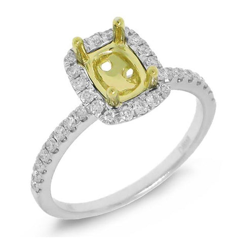 0.35 Ctw 14k Two-tone Gold Diamond Semi-mount Ring
