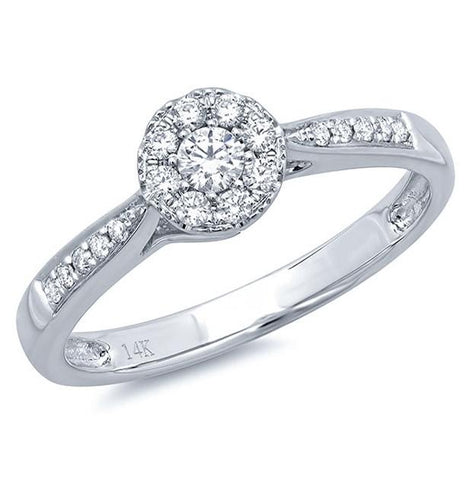 0.24 Ctw 14k White Gold Diamond Womens Ring