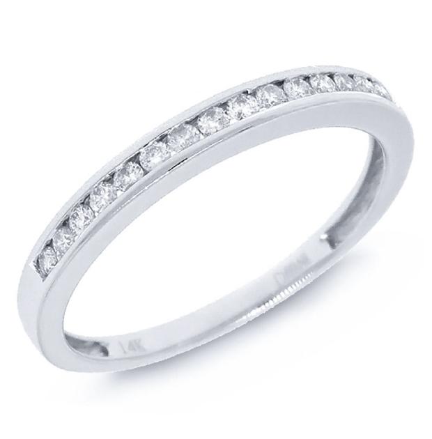 0.19 Ctw 14k White Gold Diamond Womens Band