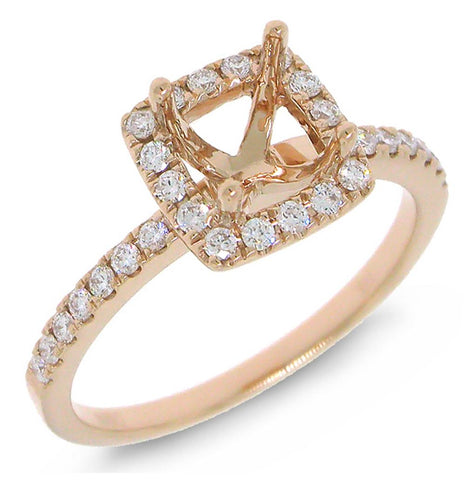 0.30 Ctw 14k Rose Gold Diamond Semi-mount Ring