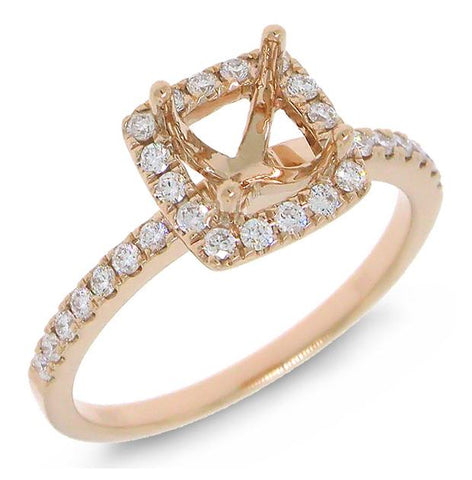 0.30 Ctw 14k Rose Gold Diamond Semi-mount Ring