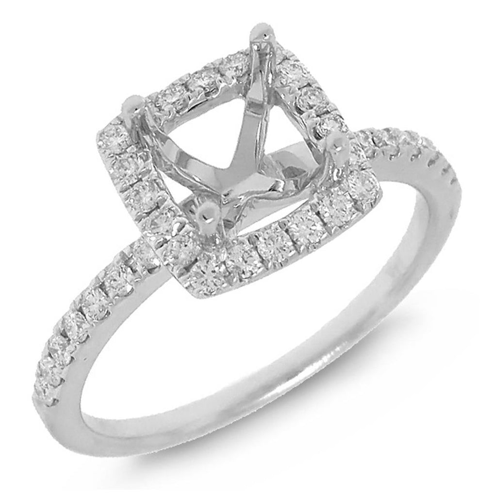 0.34 Ctw 14k White Gold Diamond Semi-mount Ring