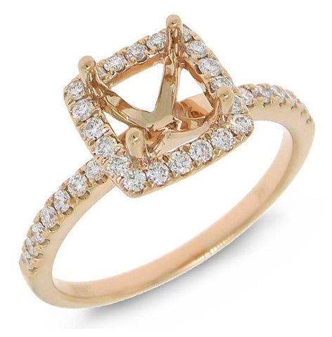 0.34 Ctw 14k Rose Gold Diamond Semi-mount Ring