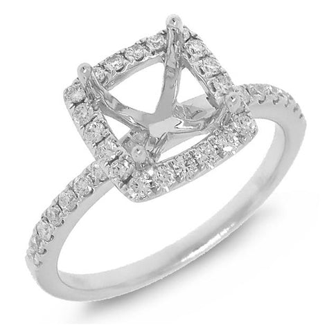 0.34 Ctw 14k White Gold Diamond Semi-mount Ring