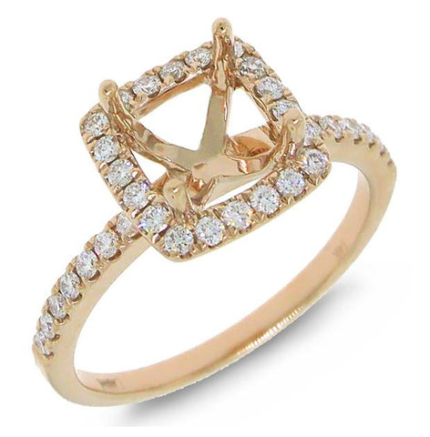 0.34 Ctw 14k Rose Gold Diamond Semi-mount Ring