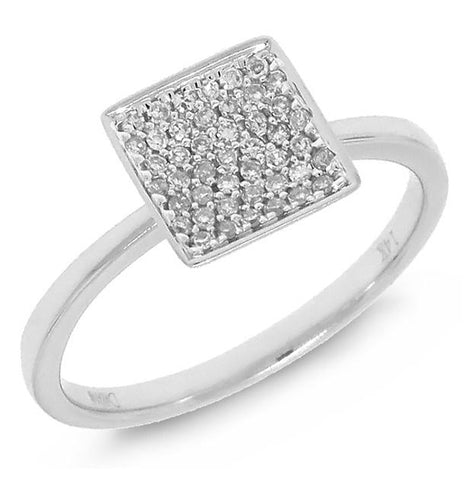 0.16 Ctw 14k White Gold Diamond Pave Womens Ring