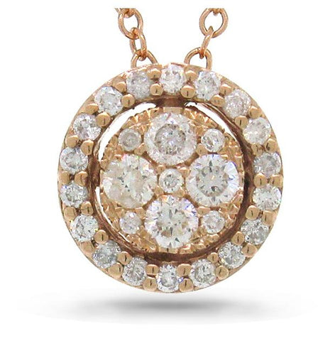 0.29 Ctw 14k Rose Gold Diamond Pendant Necklace With 18 Inch Chain