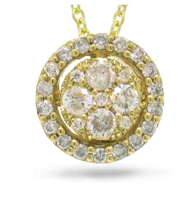 0.29 Ctw 14k Yellow Gold Diamond Pendant Necklace With 18 Inch Chain