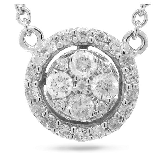 0.28 Ctw 14k White Gold Diamond Necklace