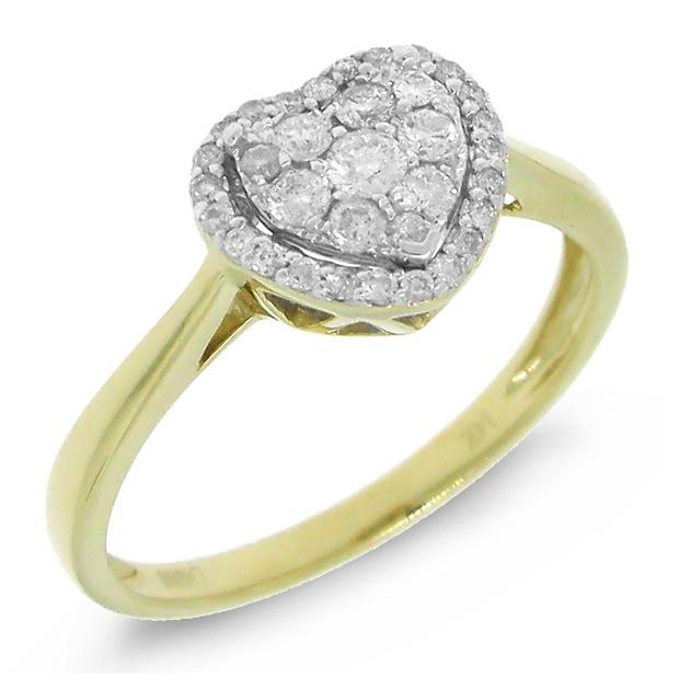 0.31 Ctw 14k Two-tone Gold Diamond Heart Ring