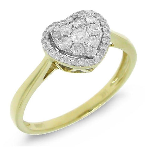 0.31 Ctw 14k Two-tone Gold Diamond Heart Ring