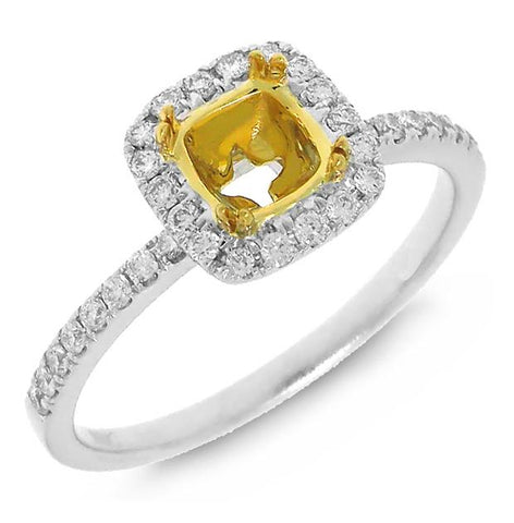 0.25 Ctw 14k Two-tone Gold Diamond Semi-mount Ring