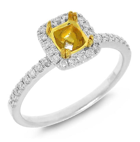 0.23 Ctw 14k Two-tone Gold Diamond Semi-mount Ring