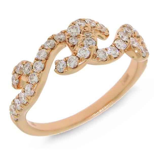 0.62 Ctw 14k Rose Gold Diamond Womens Ring