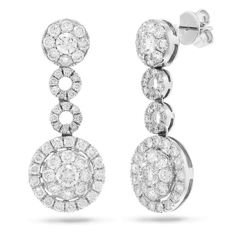 2.77 Ctw 14k White Gold Diamond Round Invisible Earring