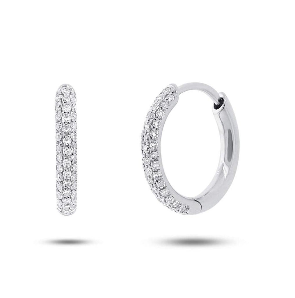 0.29 Ctw 14k White Gold Diamond Huggie Earring