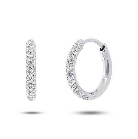 0.29 Ctw 14k White Gold Diamond Huggie Earring