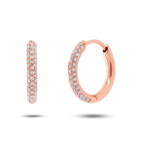 0.29 Ctw 14k Rose Gold Diamond Huggie Earring