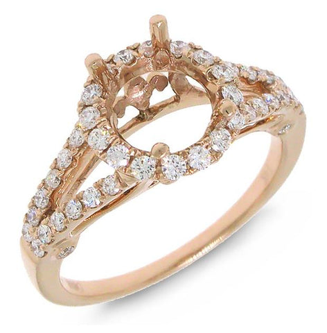0.50 Ctw 14k Rose Gold Diamond Semi-mount Ring
