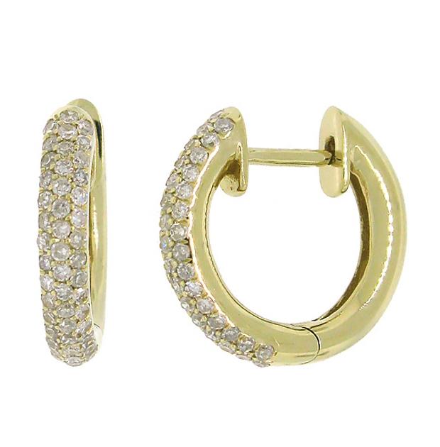 0.30 Ctw 14k Yellow Gold Diamond Huggie Earring