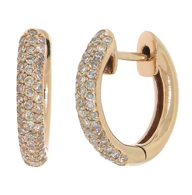 0.30 Ctw 14k Rose Gold Diamond Huggie Earring