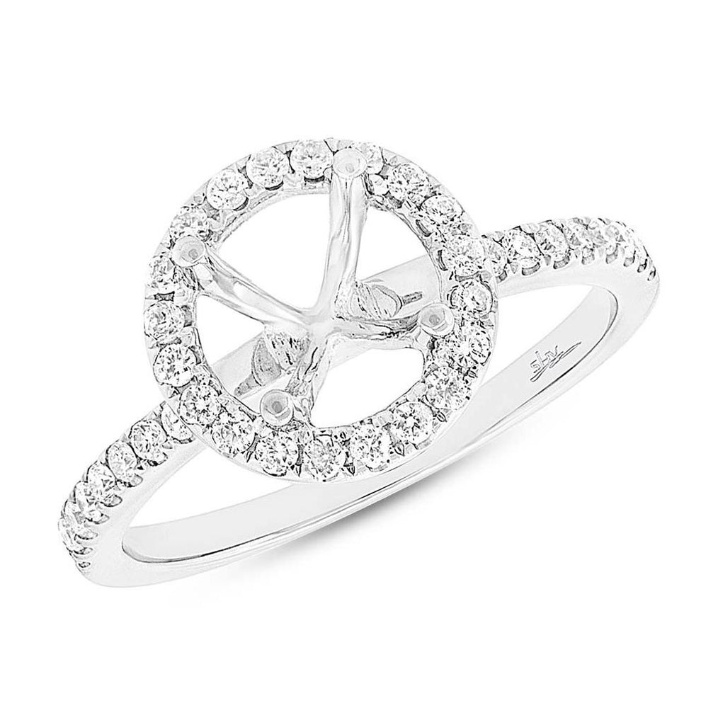 0.36 Ctw 14k White Gold Diamond Semi-mount Ring