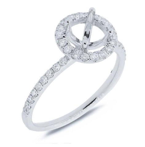 0.36 Ctw 18k White Gold Diamond Semi-mount Ring