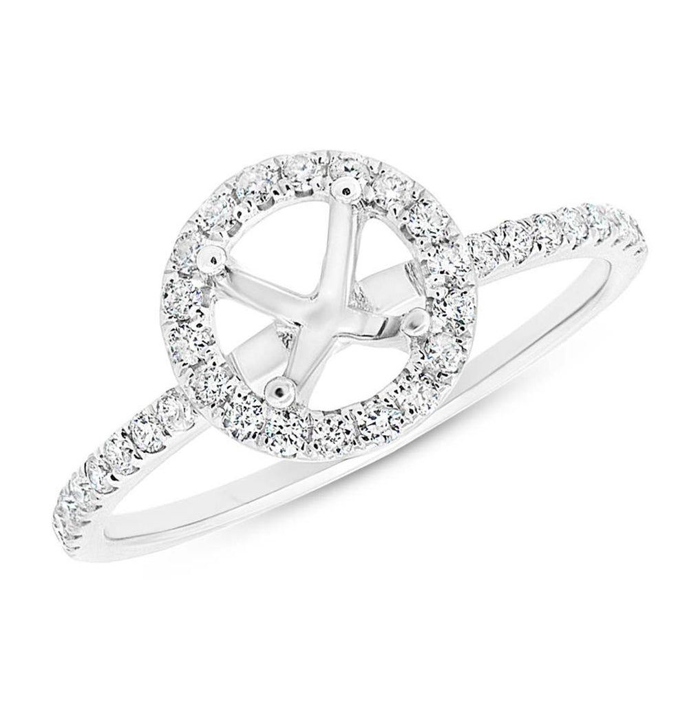 0.36 Ctw 14k White Gold Diamond Semi-mount Ring