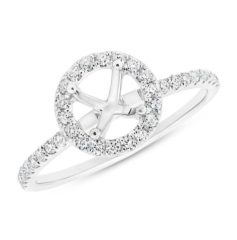 0.36 Ctw 14k White Gold Diamond Semi-mount Ring