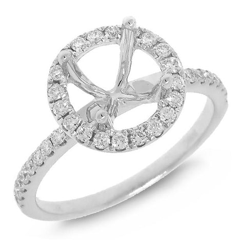0.36 Ctw 18k White Gold Diamond Semi-mount Ring