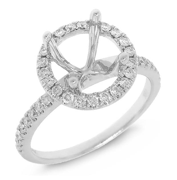 0.38 Ctw 14k White Gold Diamond Semi-mount Ring