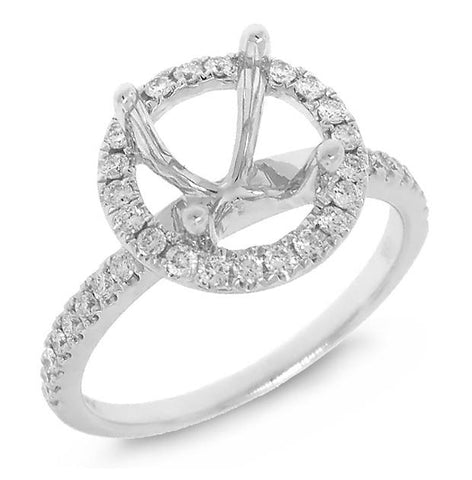 0.38 Ctw 18k White Gold Diamond Semi-mount Ring