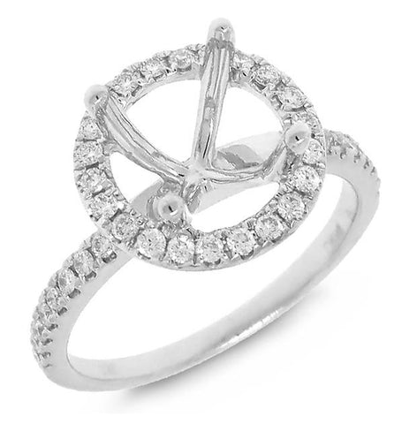 0.39 Ctw 18k White Gold Diamond Semi-mount Ring
